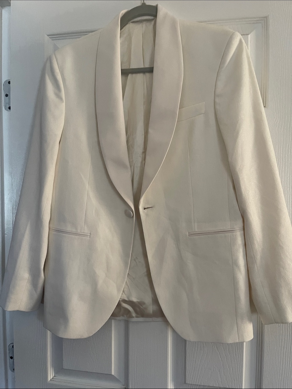 Women's Cream Shawl Collar Blazer Jacket